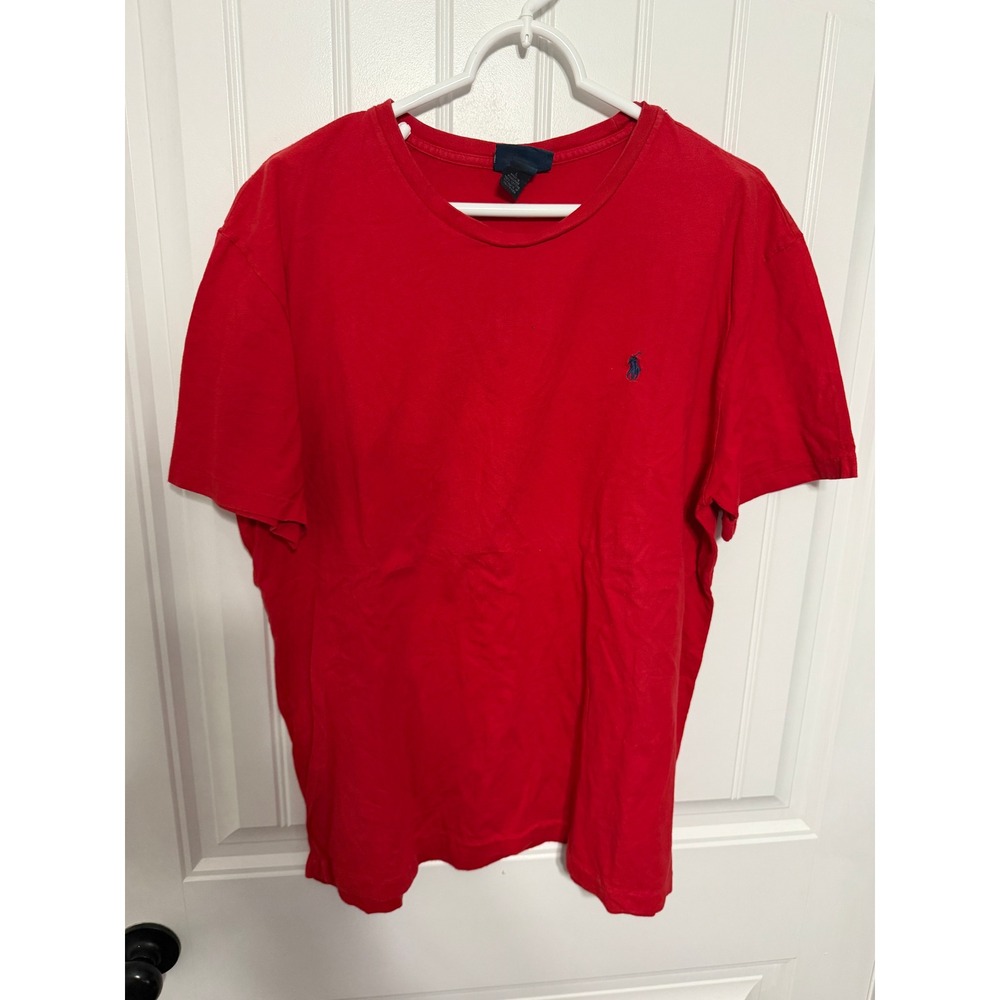 Polo Ralph Lauren T-Shirt Mens Large Red Short Sleeve Pony Logo Classic Tee